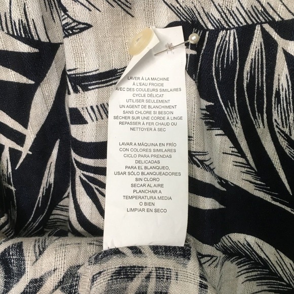 Cubavera Shirt Mens 2X Linen Palm Leaves Short Sleeve Button Up Hawaiian Black - Picture 5 of 12